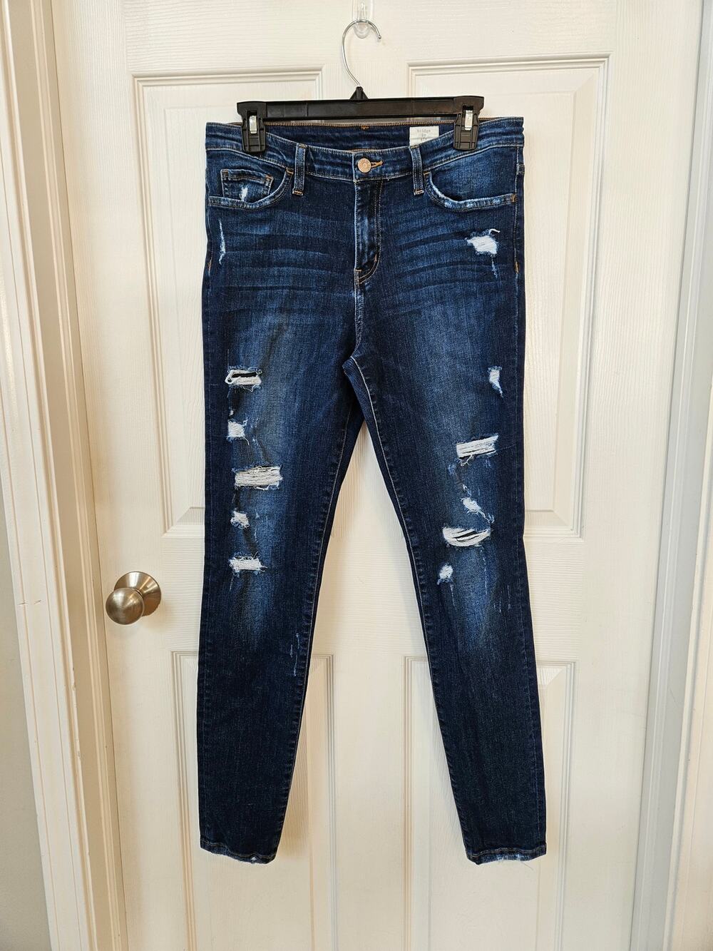 beidge by gly Distressed Skinny Jeans Women’s Dark Wash Stretch Denim 30/29.5